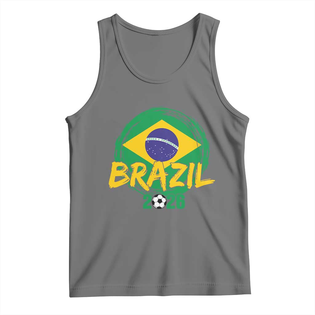 Brazil Soccer Fan Brasil Flag Tank Top Brazilian Football Game Day Supporter TS14 Black Heather Print Your Wear
