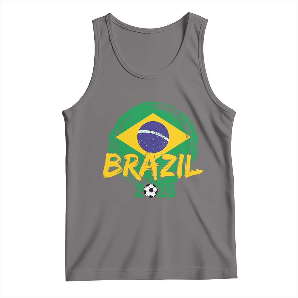 Brazil Soccer Fan Brasil Flag Tank Top Brazilian Football Game Day Supporter TS14 Deep Heather Print Your Wear