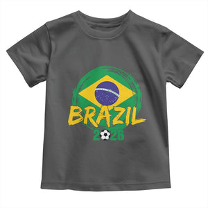 Brazil Soccer Fan Brasil Flag Toddler T Shirt Brazilian Football Game Day Supporter TS14 Dark Heather Print Your Wear
