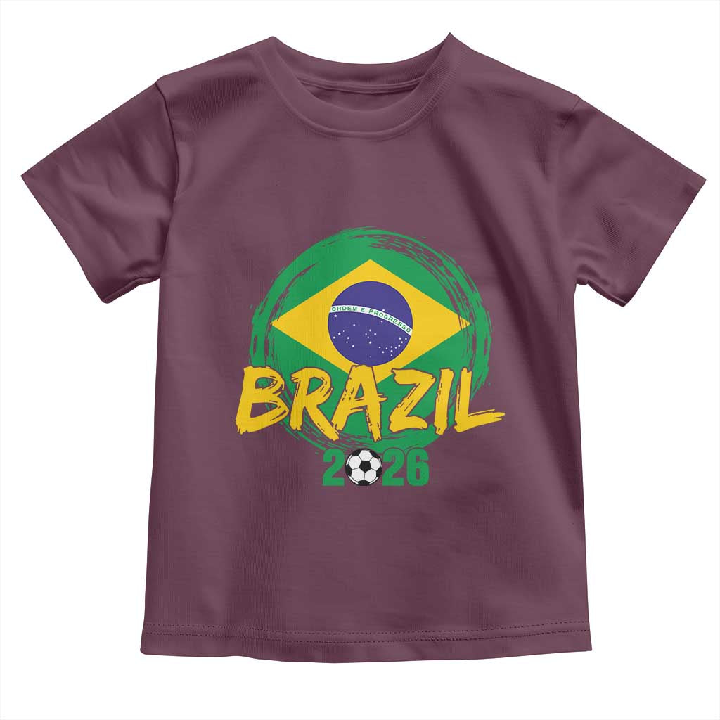 Brazil Soccer Fan Brasil Flag Toddler T Shirt Brazilian Football Game Day Supporter TS14 Maroon Print Your Wear