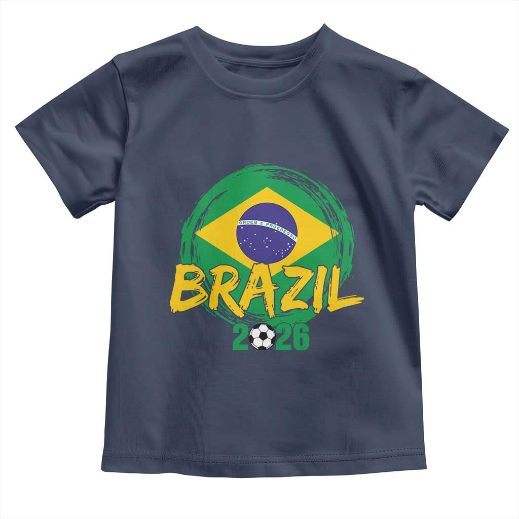 Brazil Soccer Fan Brasil Flag Toddler T Shirt Brazilian Football Game Day Supporter TS14 Navy Print Your Wear