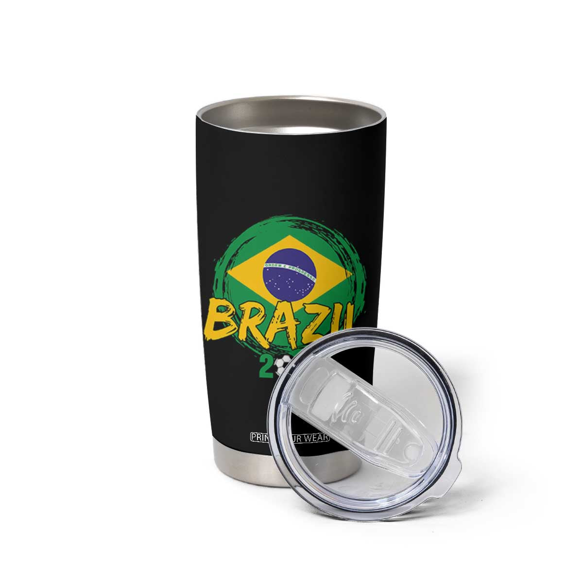 Brazil Soccer Fan Brasil Flag Tumbler Cup Brazilian Football Game Day Supporter TS14 Print Your Wear