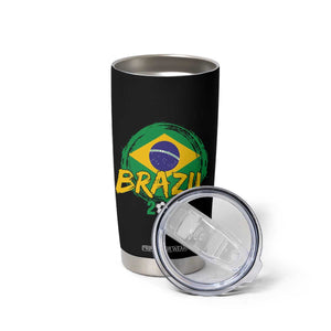 Brazil Soccer Fan Brasil Flag Tumbler Cup Brazilian Football Game Day Supporter TS14 Print Your Wear