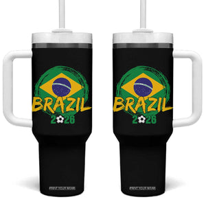 Brazil Soccer Fan Brasil Flag Tumbler With Handle Brazilian Football Game Day Supporter TS14 One Size: 40 oz Black Print Your Wear