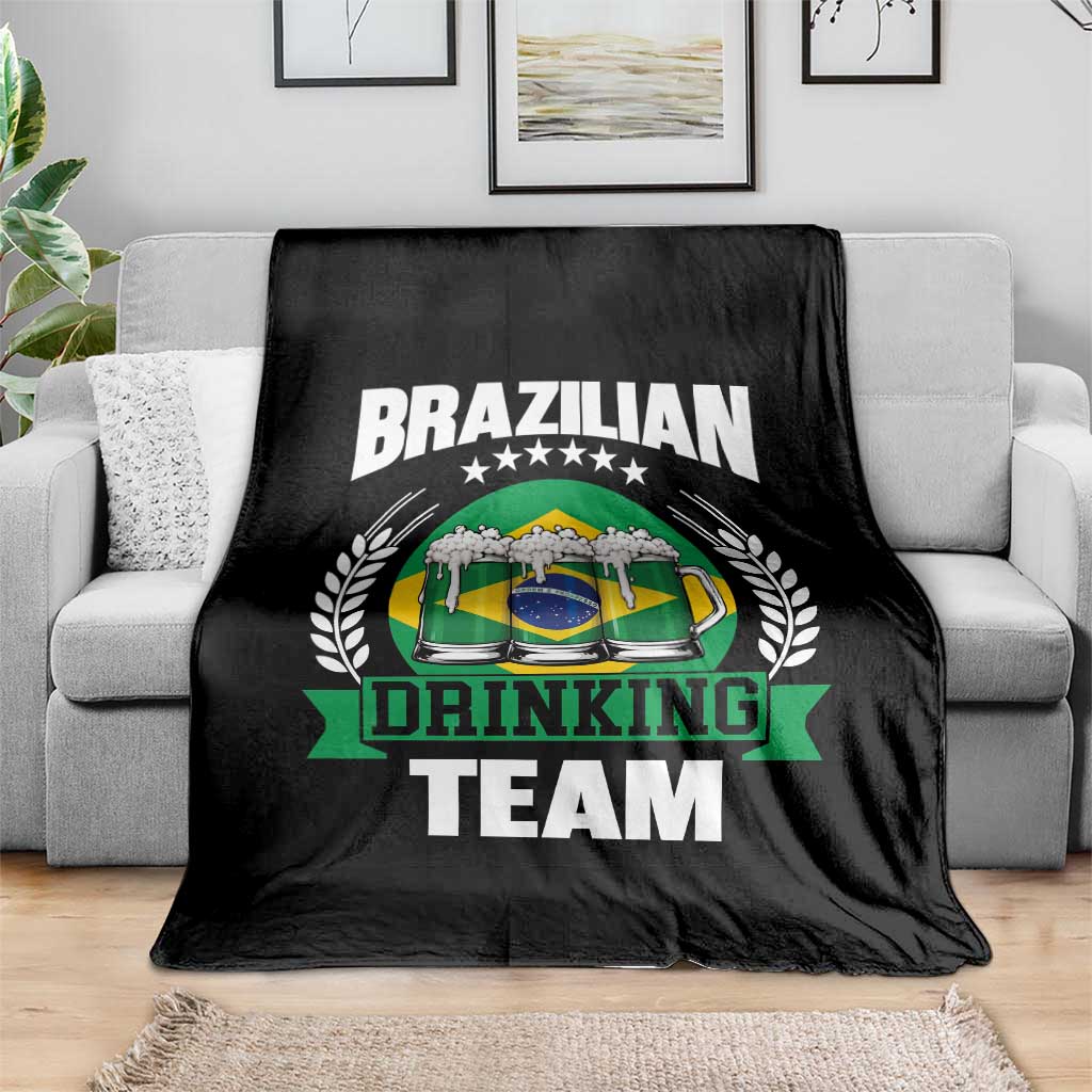 Brazil Drinking Team Throw Blanket Funny Brazilian Flag Beer Party Gift TS14 Print Your Wear