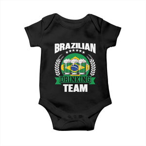 Brazil Drinking Team Baby Onesie Funny Brazilian Flag Beer Party Gift TS14 Black Print Your Wear