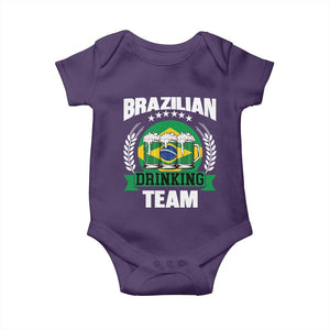 Brazil Drinking Team Baby Onesie Funny Brazilian Flag Beer Party Gift TS14 Purple Print Your Wear