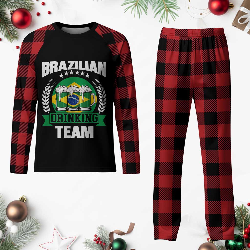 Brazil Drinking Team Plaid Pajama Set Funny Brazilian Flag Beer Party Gift TS14 Buffalo Plaid Print Your Wear