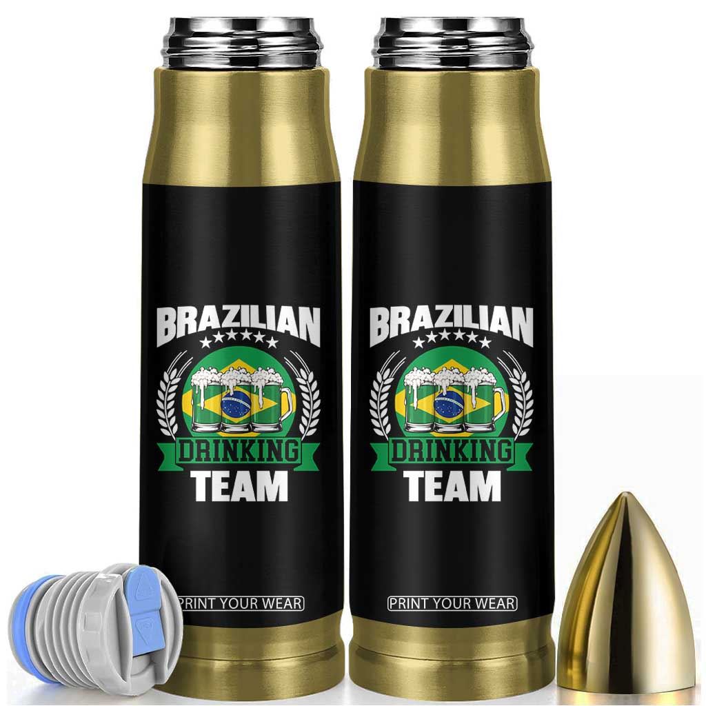 Brazil Drinking Team Bullet Tumbler Funny Brazilian Flag Beer Party Gift TS14 Black Print Your Wear