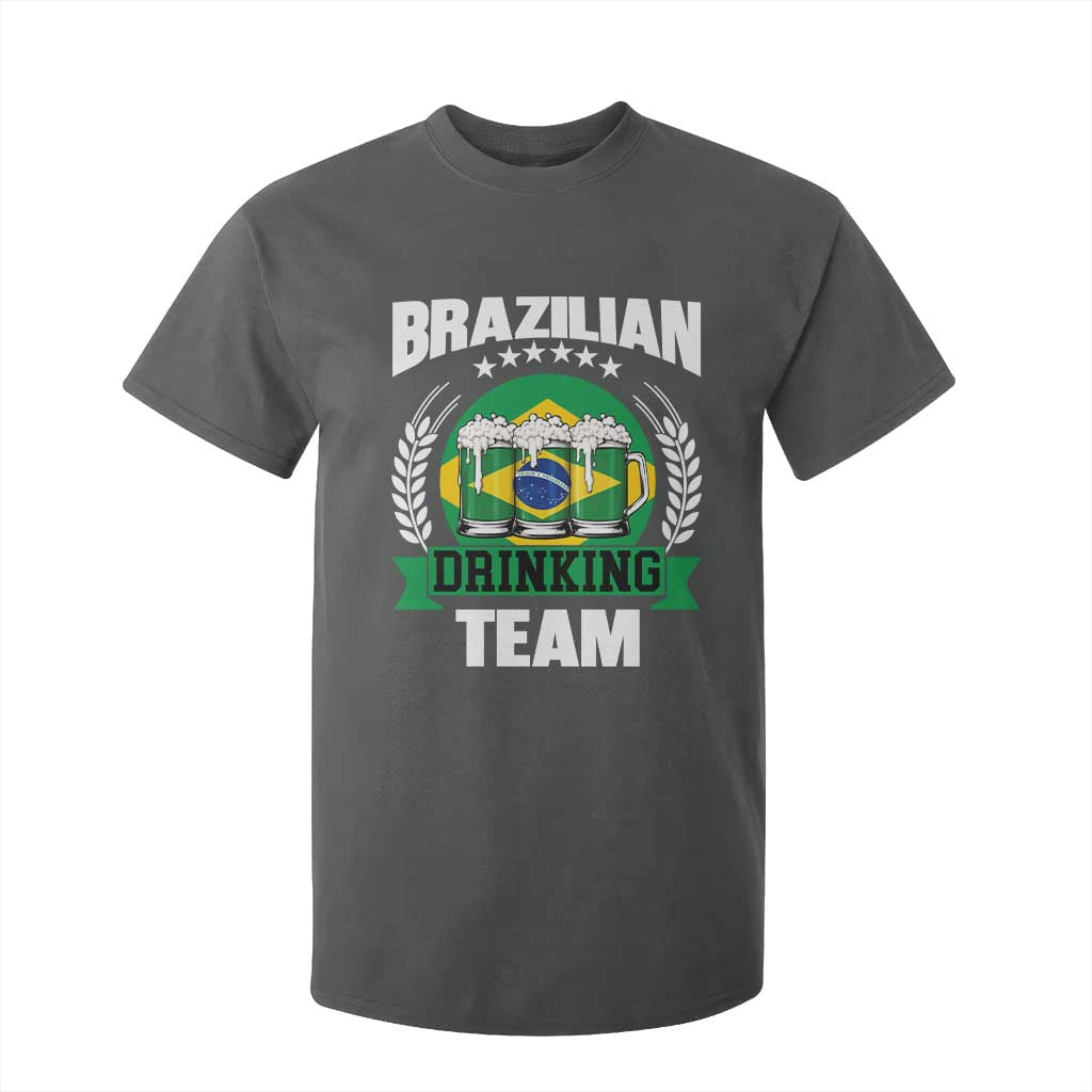 Brazil Drinking Team T Shirt For Kid Funny Brazilian Flag Beer Party Gift TS14 Dark Heather Print Your Wear