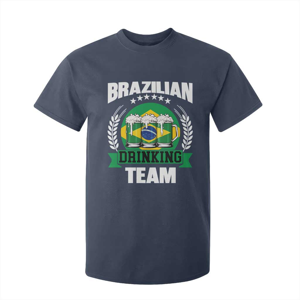 Brazil Drinking Team T Shirt For Kid Funny Brazilian Flag Beer Party Gift TS14 Navy Print Your Wear