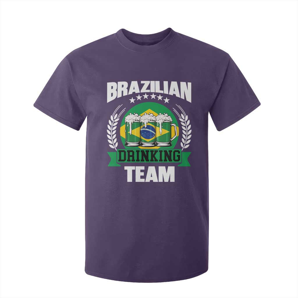 Brazil Drinking Team T Shirt For Kid Funny Brazilian Flag Beer Party Gift TS14 Purple Print Your Wear