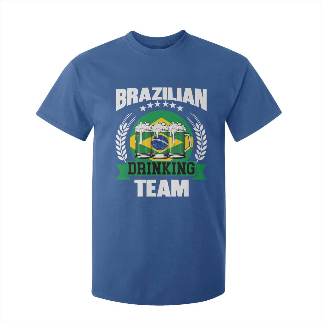 Brazil Drinking Team T Shirt For Kid Funny Brazilian Flag Beer Party Gift TS14 Royal Blue Print Your Wear