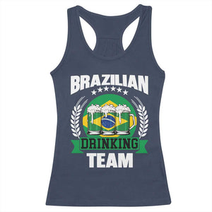 Brazil Drinking Team Racerback Tank Top Funny Brazilian Flag Beer Party Gift TS14 Navy Print Your Wear