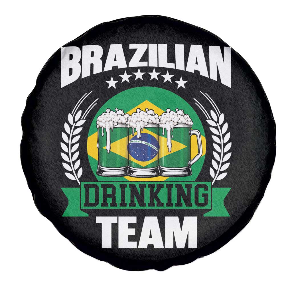Brazil Drinking Team Spare Tire Cover Funny Brazilian Flag Beer Party Gift TS14 Print Your Wear