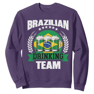 Brazil Drinking Team Sweatshirt Funny Brazilian Flag Beer Party Gift TS14 Purple Print Your Wear