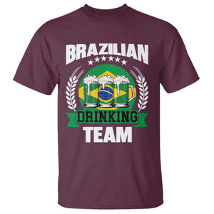 Brazil Drinking Team T Shirt Funny Brazilian Flag Beer Party Gift TS14 Maroon Print Your Wear