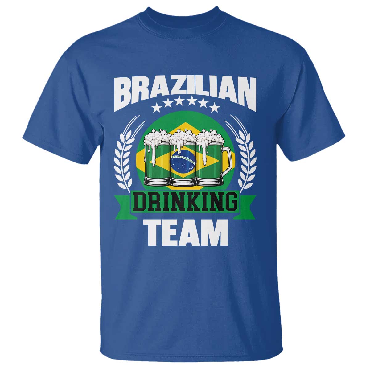 Brazil Drinking Team T Shirt Funny Brazilian Flag Beer Party Gift TS14 Royal Blue Print Your Wear
