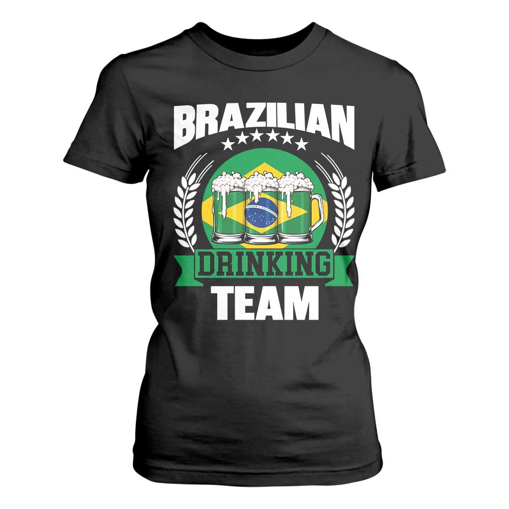 Brazil Drinking Team T Shirt For Women Funny Brazilian Flag Beer Party Gift TS14 Black Print Your Wear
