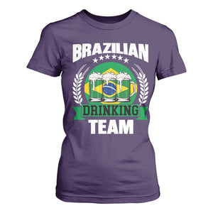 Brazil Drinking Team T Shirt For Women Funny Brazilian Flag Beer Party Gift TS14 Purple Print Your Wear
