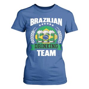 Brazil Drinking Team T Shirt For Women Funny Brazilian Flag Beer Party Gift TS14 Royal Blue Print Your Wear