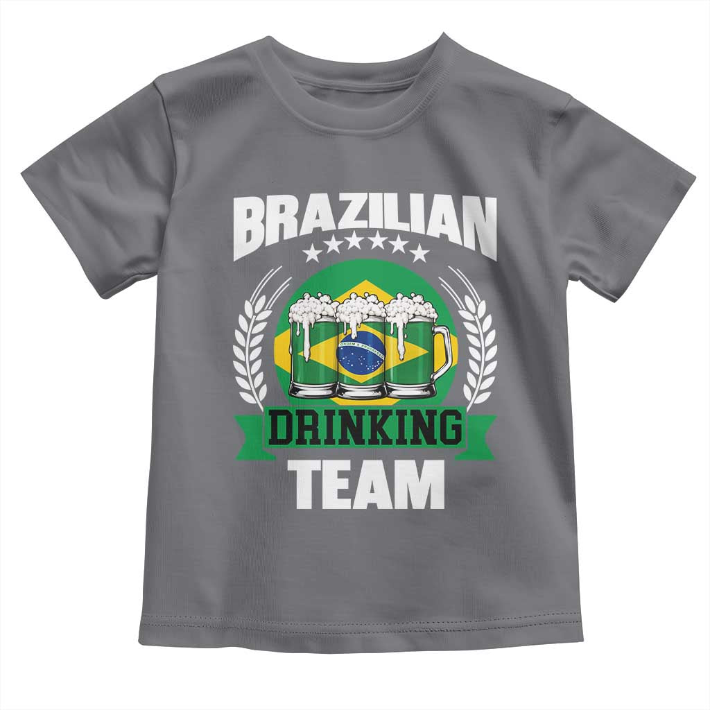 Brazil Drinking Team Toddler T Shirt Funny Brazilian Flag Beer Party Gift TS14 Charcoal Print Your Wear