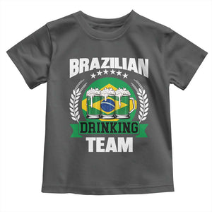 Brazil Drinking Team Toddler T Shirt Funny Brazilian Flag Beer Party Gift TS14 Dark Heather Print Your Wear