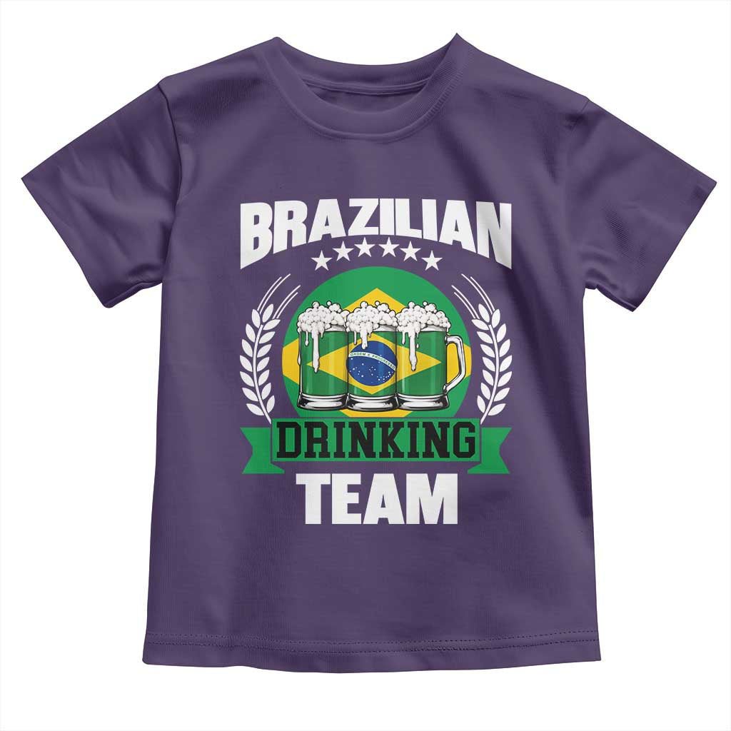 Brazil Drinking Team Toddler T Shirt Funny Brazilian Flag Beer Party Gift TS14 Purple Print Your Wear