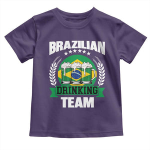 Brazil Drinking Team Toddler T Shirt Funny Brazilian Flag Beer Party Gift TS14 Purple Print Your Wear