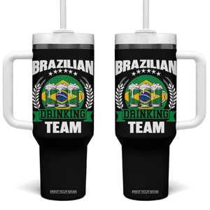 Brazil Drinking Team Tumbler With Handle Funny Brazilian Flag Beer Party Gift TS14 One Size: 40 oz Black Print Your Wear