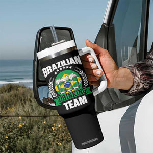 Brazil Drinking Team Tumbler With Handle Funny Brazilian Flag Beer Party Gift TS14 Print Your Wear