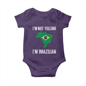 I'm Not Yelling I'm Brazilian Baby Onesie Funny Brazil Pride TS14 Purple Print Your Wear