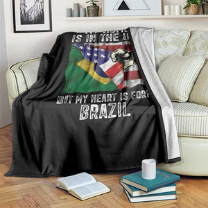 Brazilian American Patriot Heart Is From Brazil Flag Throw Blanket TS14 Print Your Wear