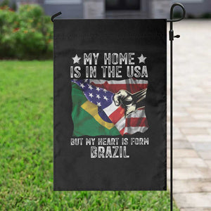 Brazilian American Patriot Heart Is From Brazil Flag Garden Flag TS14 Print Your Wear