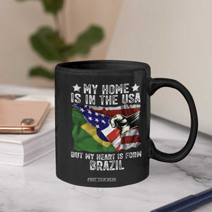 Brazilian American Patriot Heart Is From Brazil Flag Coffee Mug TS14 Print Your Wear