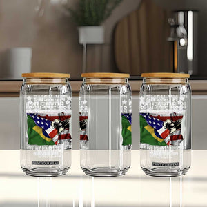 Brazilian American Patriot Heart Is From Brazil Flag Glass Can TS14 Print Your Wear