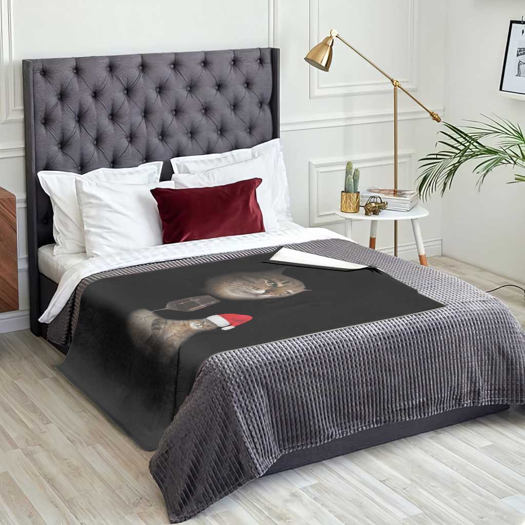 Funny Cat Christmas Throw Blanket Cats Drinking Wine Oddly Specific Meme TS14 Print Your Wear