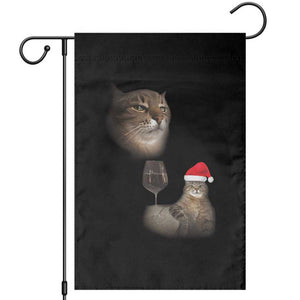 Funny Cat Christmas Garden Flag Cats Drinking Wine Oddly Specific Meme TS14 Black Print Your Wear