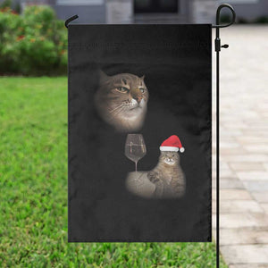 Funny Cat Christmas Garden Flag Cats Drinking Wine Oddly Specific Meme TS14 Print Your Wear