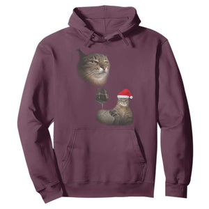 Funny Cat Christmas Hoodie Cats Drinking Wine Oddly Specific Meme TS14 Maroon Print Your Wear