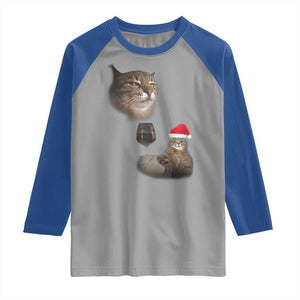 Funny Cat Christmas Raglan Shirt Cats Drinking Wine Oddly Specific Meme TS14 Sport Gray Royal Print Your Wear