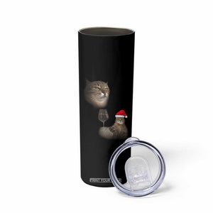 Funny Cat Christmas Skinny Tumbler Cats Drinking Wine Oddly Specific Meme TS14 Print Your Wear