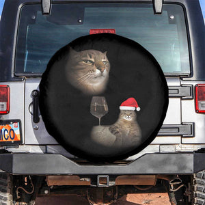 Funny Cat Christmas Spare Tire Cover Cats Drinking Wine Oddly Specific Meme TS14 No hole Black Print Your Wear
