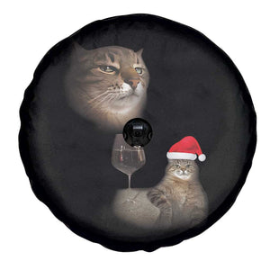 Funny Cat Christmas Spare Tire Cover Cats Drinking Wine Oddly Specific Meme TS14 Print Your Wear