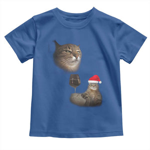 Funny Cat Christmas Toddler T Shirt Cats Drinking Wine Oddly Specific Meme TS14 Royal Blue Print Your Wear