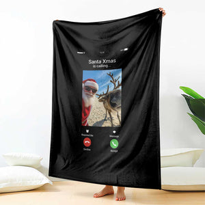 Santa Christmas Meme Throw Blanket Reindeer Video Call - Print Your Wear