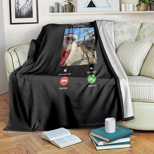 Santa Christmas Meme Throw Blanket Reindeer Video Call - Print Your Wear