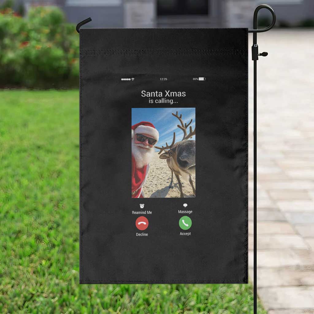 Santa Christmas Meme Garden Flag Reindeer Video Call TS14 Print Your Wear