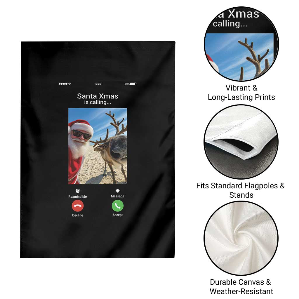 Santa Christmas Meme Garden Flag Reindeer Video Call TS14 Print Your Wear
