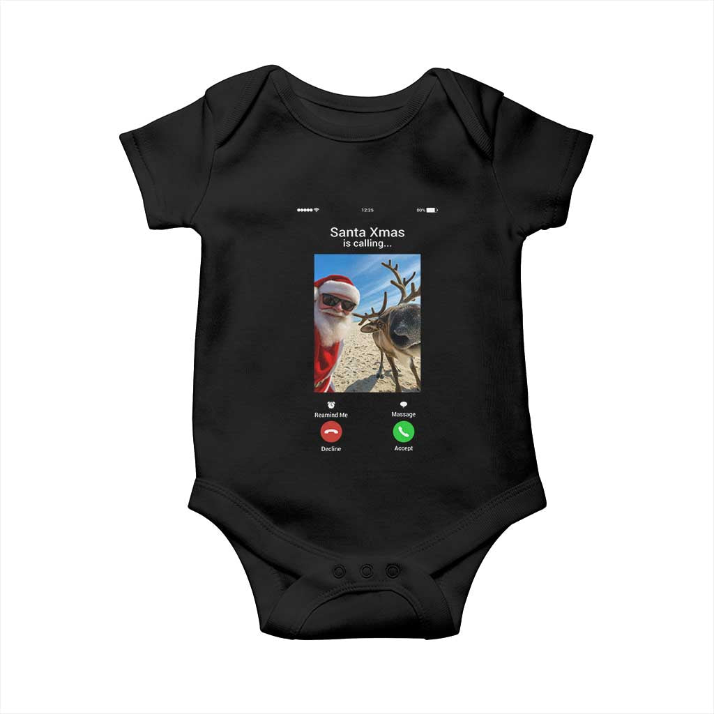 Santa Christmas Meme Baby Onesie Reindeer Video Call TS14 Black Print Your Wear